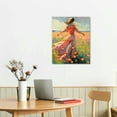 ARISTURING Portrait Flower Canvas Wall Art Woman Dancing in a Field of