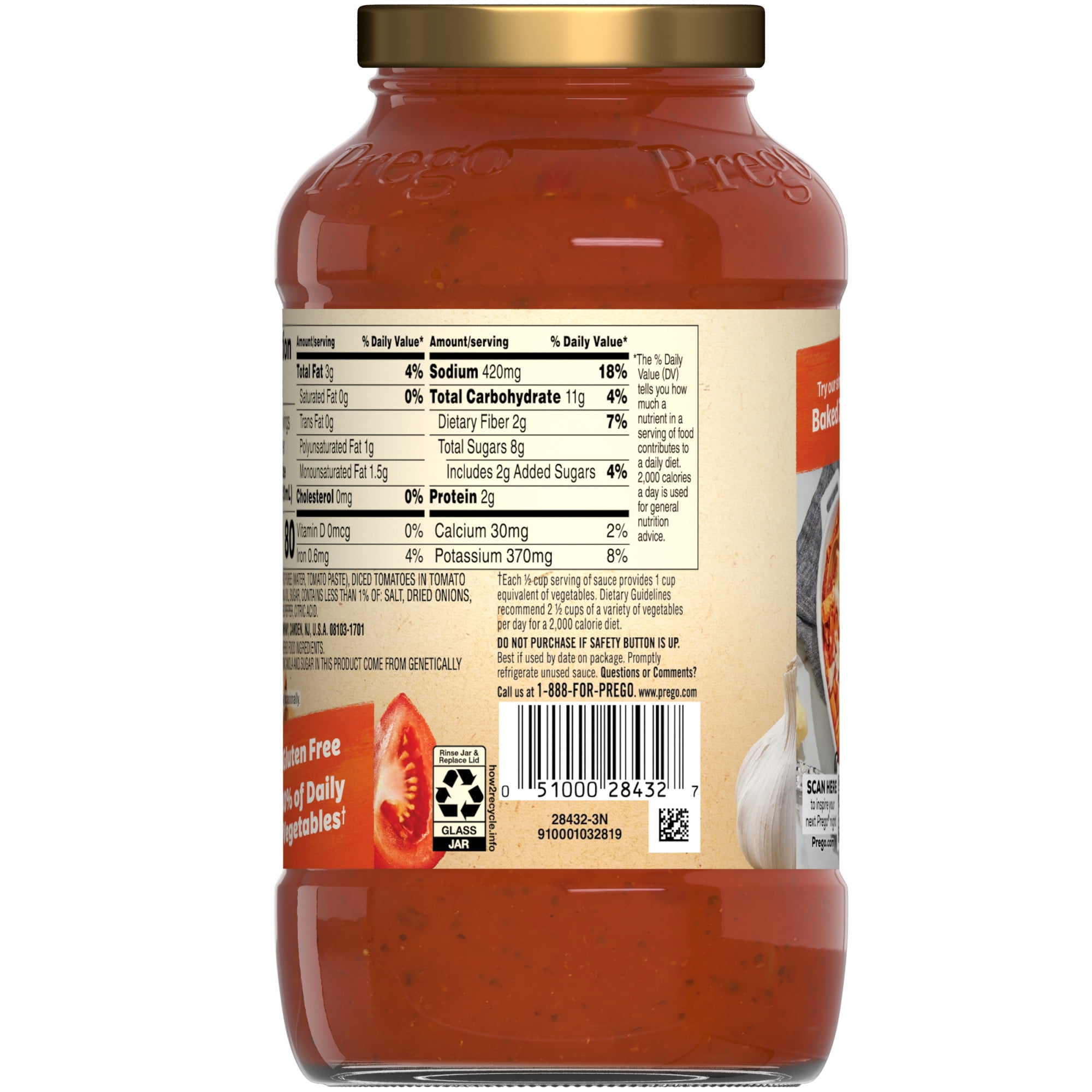 (6 pack) Prego Spicy Marinara Pasta Sauce, 24 oz Jar