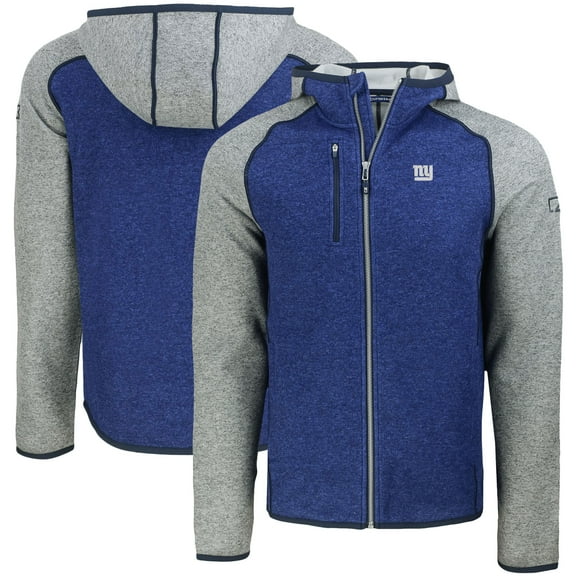Men's Cutter & Buck Heather Royal New York Giants Mainsail Full-Zip Hooded Jacket