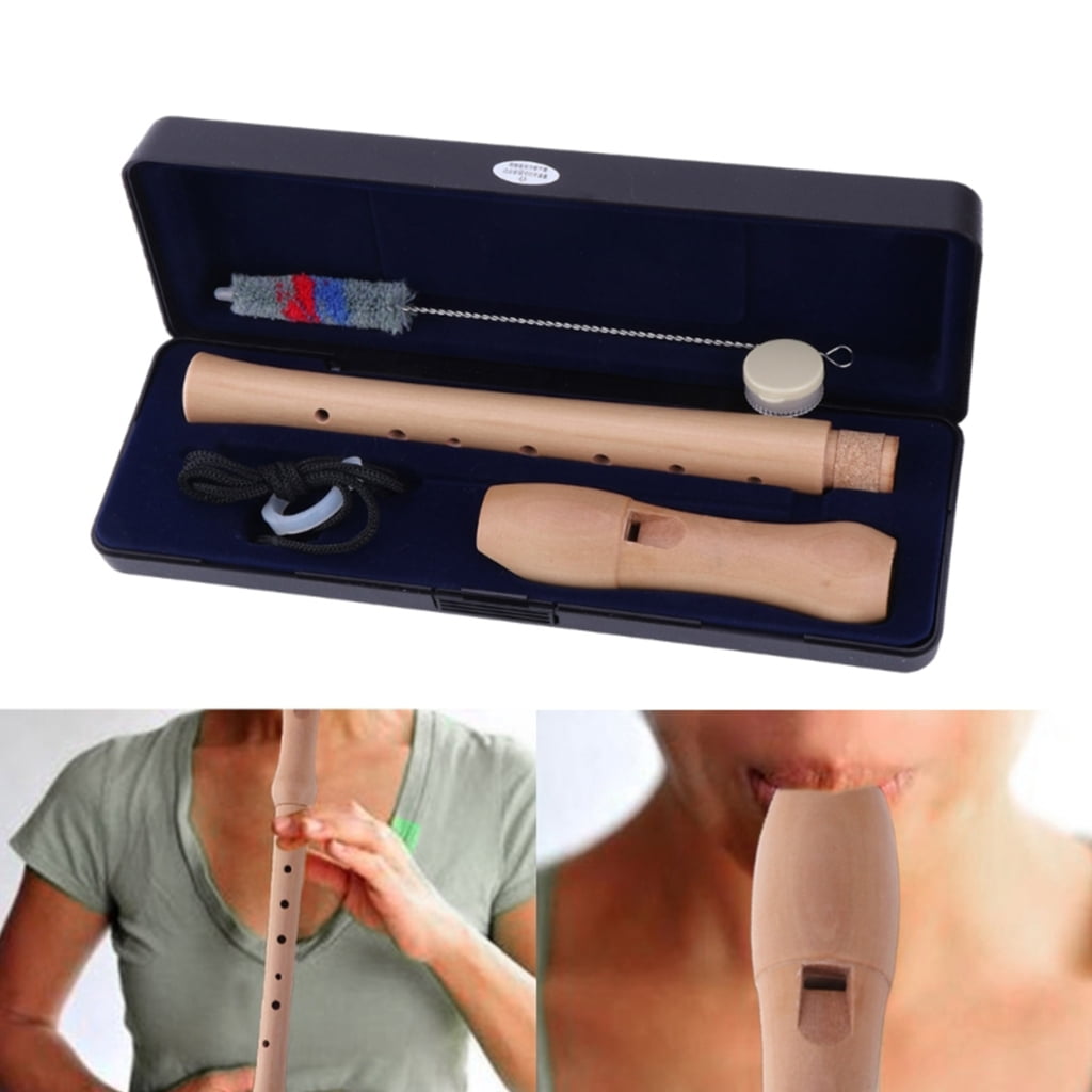 Soprano Recorder C Key 8 Hole Wood Recorder Professional German Style Treble Flute with Cleaning Rod and Carrying Box