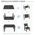 thumbnail image 7 of Wingyz 7PCS Patio Dining Set, All Weather Plastic Outdoor Furniture Set 6 Side Chairs and 1 Table, Black, 7 of 7