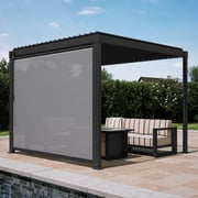 Mirador 10' 80/88S Outdoor Pergola Aluminum Pull Down Privacy Screen, Charcoal (Pergola accessory)