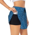 thumbnail image 3 of Lsque Blue Star Print Printed Women's Running Shorts with Liner Pockets,Elastic Quick Dry Workout Athletic Gym Yoga Shorts,Womens High Waist Shorts-Medium, 3 of 9