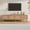 2 Drawers Natural Wood, variant on Euroco Rattan TV Stand for TVs up to 90'', Modern Farmhouse Media Console, Entertainment Center with Solid Wood Legs, TV Cabinet for Living Room, Bedroom