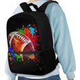 thumbnail image 4 of HUIACONG Colorful Splash Football School Backpack for Primary Students Large Capacity Ergonomic Breathable Adjustable Straps for Boys Girls Ages 6‑18 Daily Use, 4 of 6