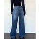 thumbnail image 2 of Pantalones vaqueros de pierna ancha for mujer, de talle bajo, holgados, pierna recta, pantalones de mezclilla for novio, pantalones vaqueros sueltos casuales, estilo niña Y2K, 2 of 6