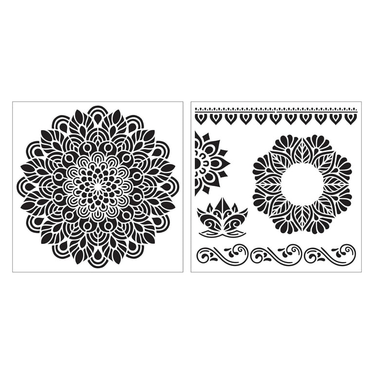 Hello Hobby Mandalas Art Stencil (2 Pieces) - Walmart.com