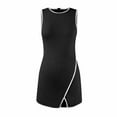 thumbnail image 3 of Xyxonk Golf Dresses for Women Workout Tennis Active Dress with Shorts Sleeveless Crew Neck Wrap Dress Trendy Side Slit Solid Color Dress Black M, 3 of 5