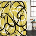 thumbnail image 2 of Yellow Geometric Bathroom Shower Curtains with 12 Hooks Polyester Waterproof Shower Curtain for Stalls and Bathtubs Farmhouse Abstract Black White Striped Decorative Bathroom Curtain 36x72 Inches, 2 of 9