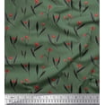 thumbnail image 1 of Soimoi Green Cotton Duck Fabric Red Berries & Leaves Print Fabric by the Yard 42 Inch Wide, 1 of 3
