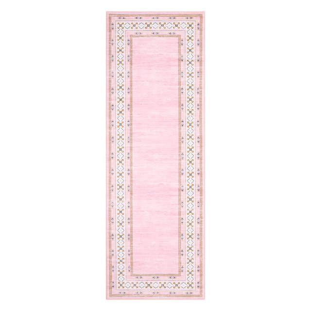 Soft Washable Area Rug Runner - Modern Non-Slip Low Pile Carpet, Mark Resistant & Easy Care - Perfect for Hallway, Bedroom, Kitchen, Entryway - Pink, 2x6ft