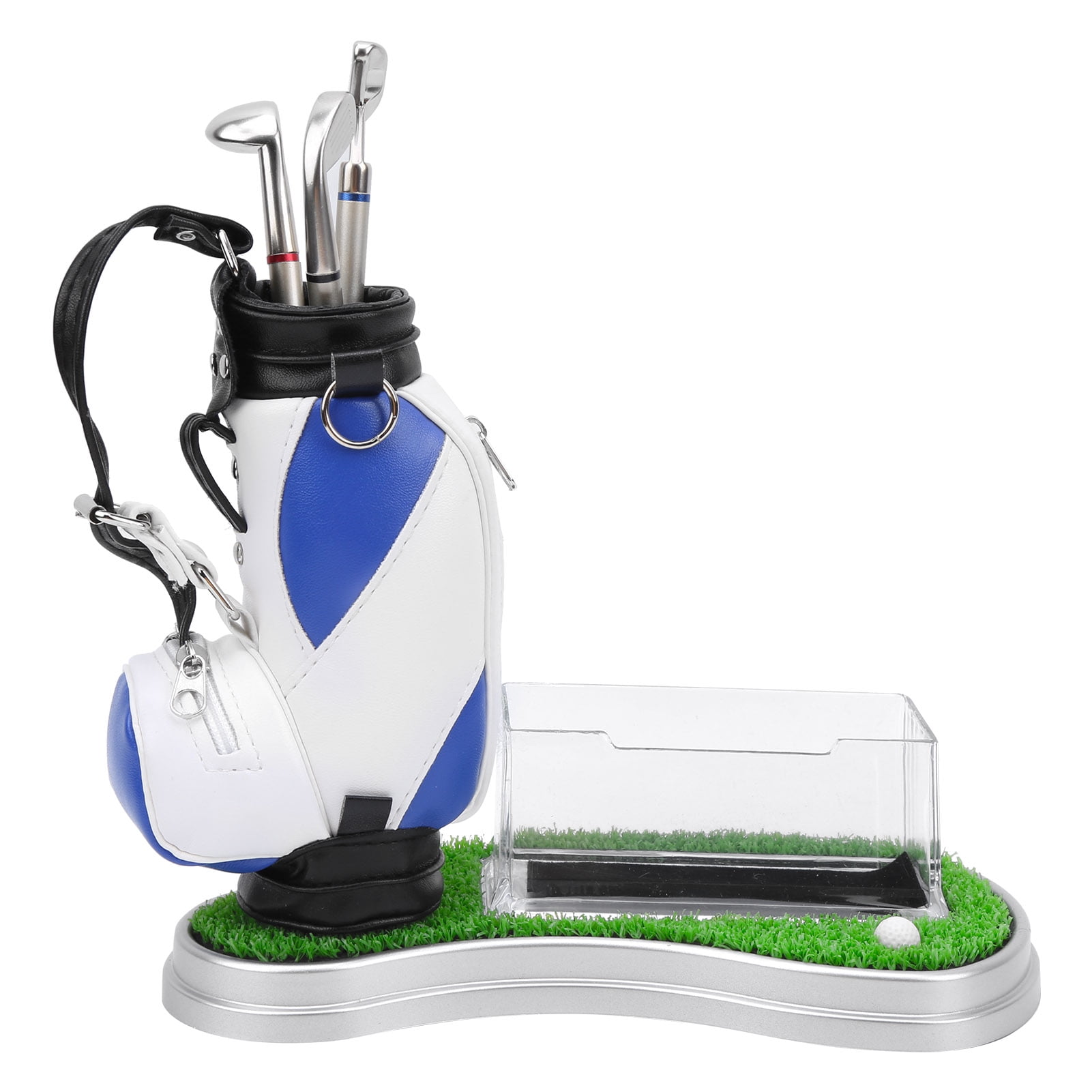 Ecoyyzn Pen Holder With Card Box Base,Golf Desktop Gift,Mini Desktop