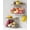 White + Natural Wood, variant on Hanging Wall Fruit Basket for Kitchen Counter 2 Pack, Stackable Wire Baskets for Organizing with Wood Lid, Potato and Onion Storage Bin with Banana Hook for Vegetable Produce, Black + Rustic