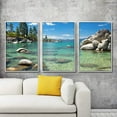 thumbnail image 2 of IDEA4WALL 3 Piece Framed Canvas Wall Art for Living Room, Bedroom Lake Tahoe Canvas Prints for Modern Home Decoration Ready to Hang, 2 of 4