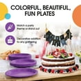 thumbnail image 3 of Exquisite Purple 9" Heavy Duty 350 GSM Disposable Plastic Party Plates - 50 Count, 3 of 10