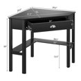 Corner Laptop Desk, with drawer, 2 shelves, made of solid pine wood ...