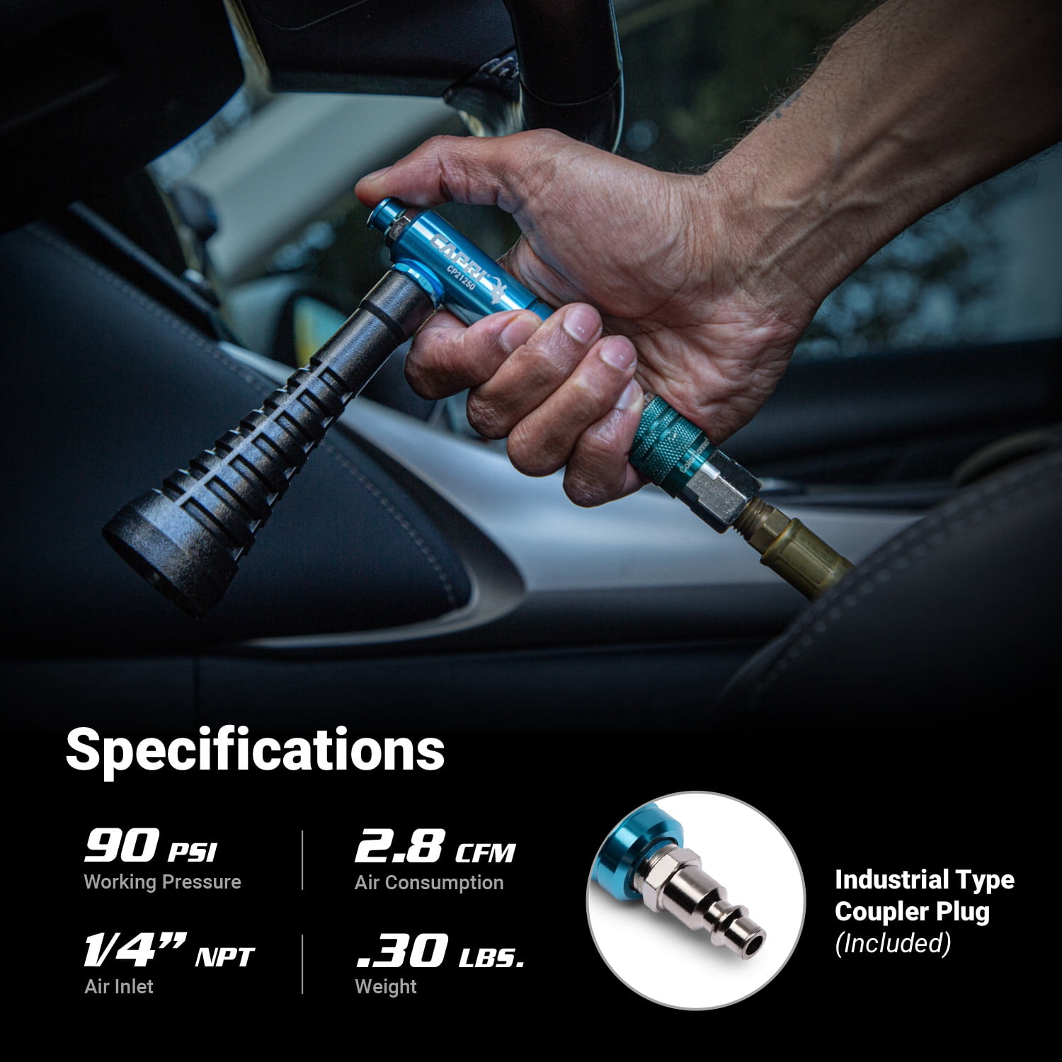 Capri Tools Sandstorm Air Blow Gun with High-Velocity Whirlwind Nozzle