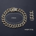 thumbnail image 3 of Pulsera cubana para hombre de 8" chapada en oro con circonitas cúbicas y diseño Frozen Miami., 3 of 4
