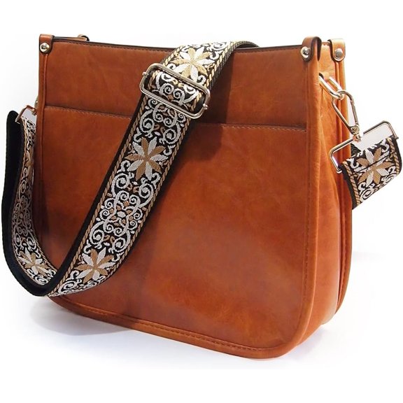 Crossbody Bags for Women and Vegan Leather Hobo Purses Handbags for with Wide Adjustable Strap