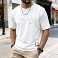thumbnail image 2 of sususu T Shirts for Man with Pocket , Men's Undershirts , Fashionable Stamp Print Crew Neck Short Sleeve Tee For Men Casual Comfort Fit Basic Top Daily Wear Summer T-Shirt, 2 of 3