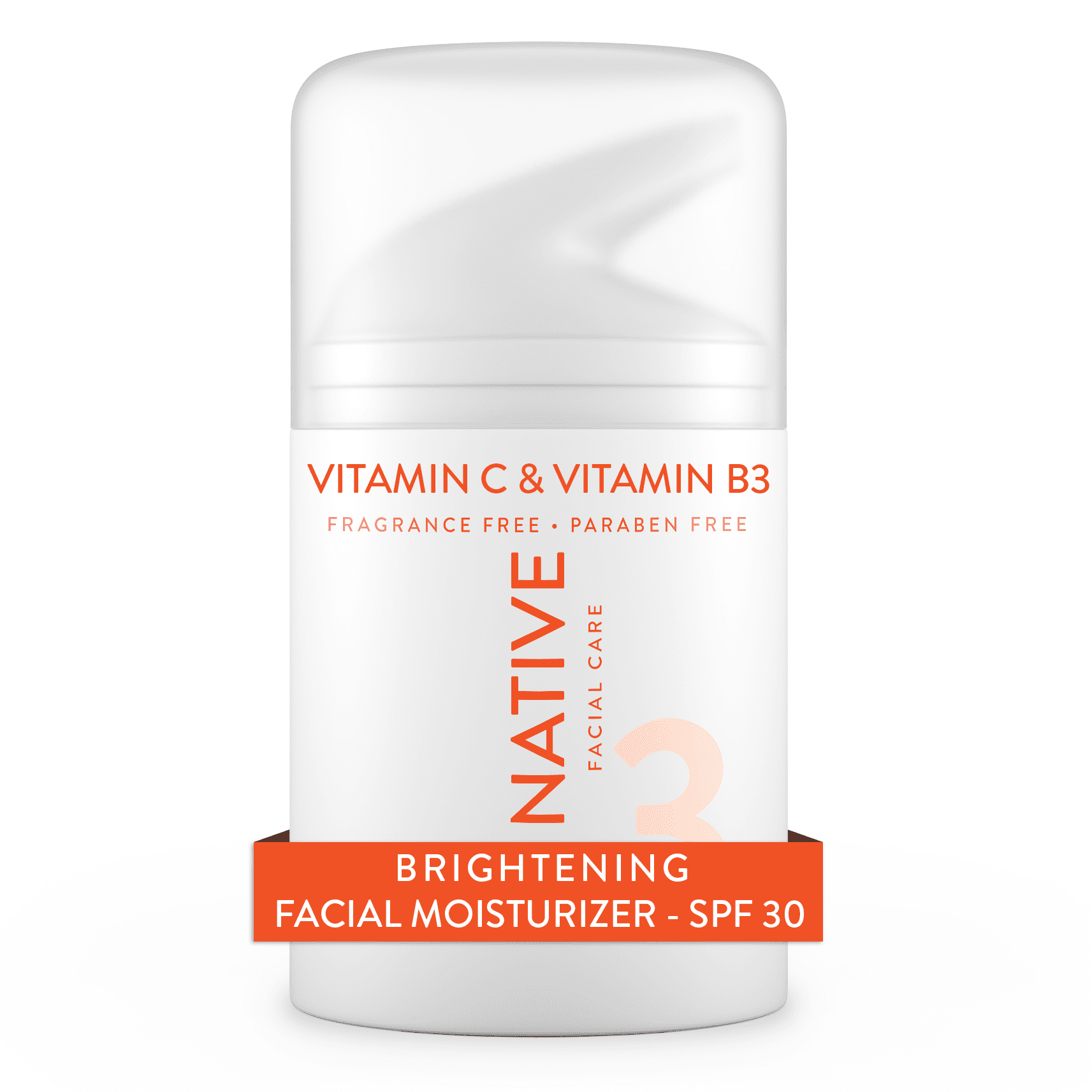 Native Brightening Vitamin C Face Moisturizer, with Sunscreen SPF 30, Paraben-Free, 1.7 oz