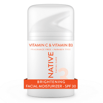 Native Brightening  C Face Moisturizer, with Sunscreen SPF 30, Paraben-Free, 1.7 oz