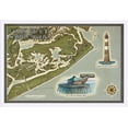 thumbnail image 1 of South Carolina - Folly Beach - Map - Lantern Press Artwork (36x24 Giclee Art Print, Gallery Framed, White Wood), 1 of 1