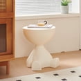 thumbnail image 4 of Wedyvko End Table, Circle Coffee Table, Sofa End Table Nightstand,Modern Bedside Home Decor for Living Room,Small Spaces, Easy Assembly,Milky white, 4 of 5