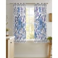 thumbnail image 4 of Boho Blue Flower Sheer Curtains 54 Inch Length 2 Panels Set for Living Room/Bedroom, Spring Watercolor Country Floral Plant Kitchen Curtains Grommet Semi-Sheer Curtains Window Treatments 42"x54"x2, 4 of 7