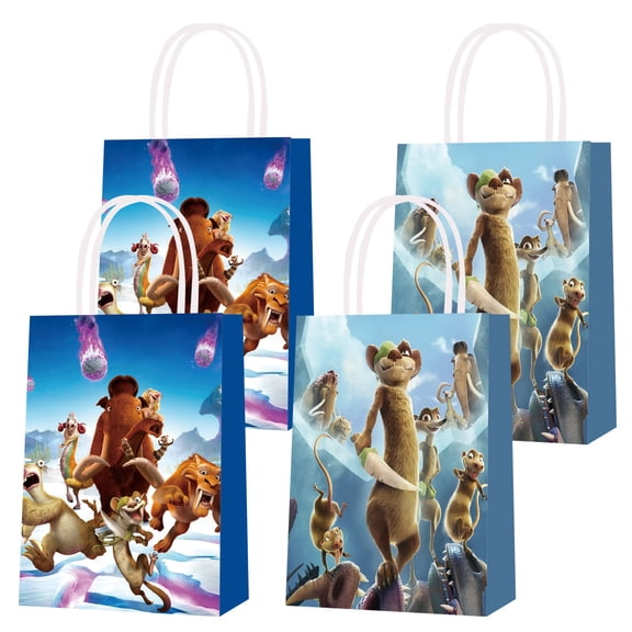 16 pcs For Ice Age Theme Birthday Party Bags,Party Favor Bags,With Candy Gift Bags Handles Favor Bags,All in One Decoration Set