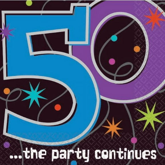 The Party Continues 50th Birthday Beverage Napkins 16ct