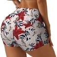 thumbnail image 2 of Naloa Lilies Flowers Biker Shorts for Women Seamless Scrunch Short Women’s Yoga Shorts for Gym Running Sport Shorts - Small, 2 of 9