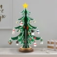 thumbnail image 2 of Wooden Christmas Tree Tabletop Decoration with Removable Ornaments and Star Topper for Holiday Display Home Office Festive Decor, 2 of 5