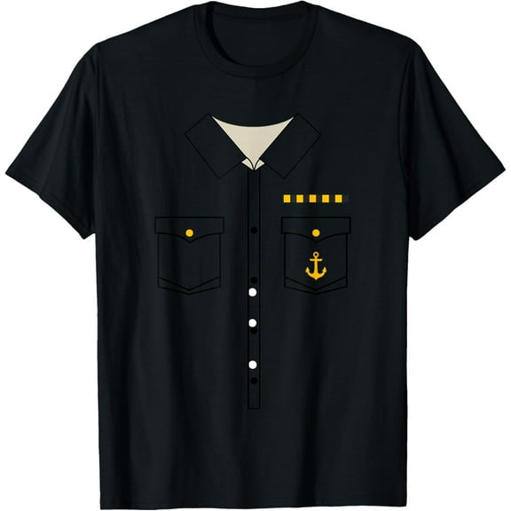 t-shirt Boat Captain Uniform Costume T-Shirt | Halloween Shirt T-Shirt mens,black,women,funny,journey,Crew Neck, Short Sleeve,custom clothing patterns.gift
