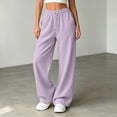 thumbnail image 2 of XFeng Women Wide Leg Sweatpants High Waist Drawstring Casual Pants, 2 of 5