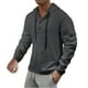 thumbnail image 1 of Dolkfu Sudadera con capucha para hombre, sudadera de waffle de color sólido, parte superior de manga larga con botones en la parte delantera XXL, 1 of 3