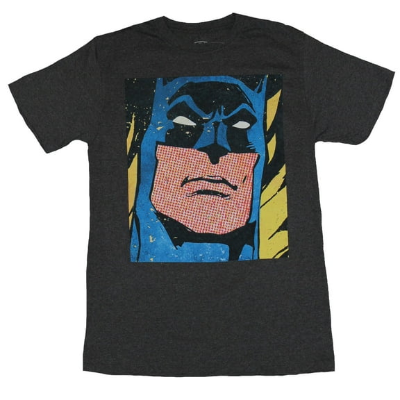 Batman (DC Comics) Mens T-Shirt - Giant Big Styled Print Batman Face (Small)