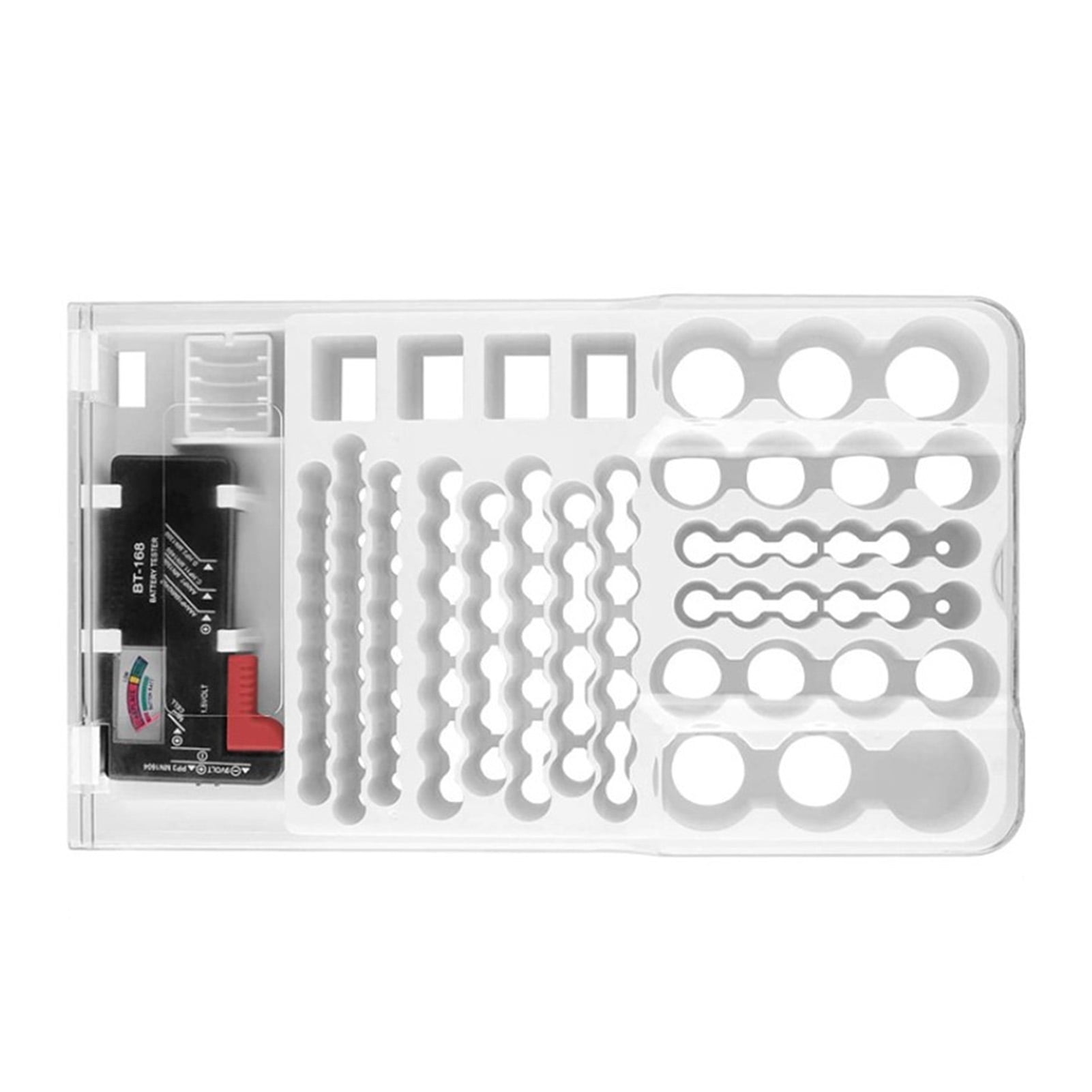 Hadanceo Battery Storage Case with Cover Removable Battery Tester Garage Organization Battery