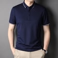 thumbnail image 2 of SWSMCLT Men's Short Sleeve Fitted Polo Shirt T Shirt Cotton Tshirt Soft Lightweight Work Fashion Thin Fall Navy Large, 2 of 4