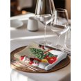 thumbnail image 6 of Christmas Snowman Cloth Napkins Set of 4 Reusable Dinner Napkins, Brown Winter Snowflake Xmas Pine Tree Cocktail Napkin Washable Table Napkins for Wedding/Holiday Party/Baby Shower 20"x20", 6 of 7