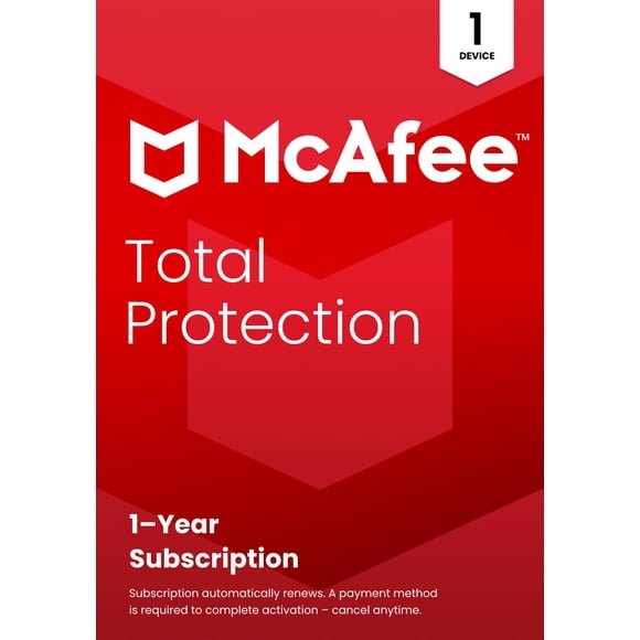 Antivirus McAfee 1 dispositivo 1 año renovación automática