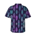 thumbnail image 3 of Vintage Tribal Feathers Hawaiian Shirts For Men, Summer Short-Sleeve Relaxed-Fit Button-Down Shirts Large, 3 of 9