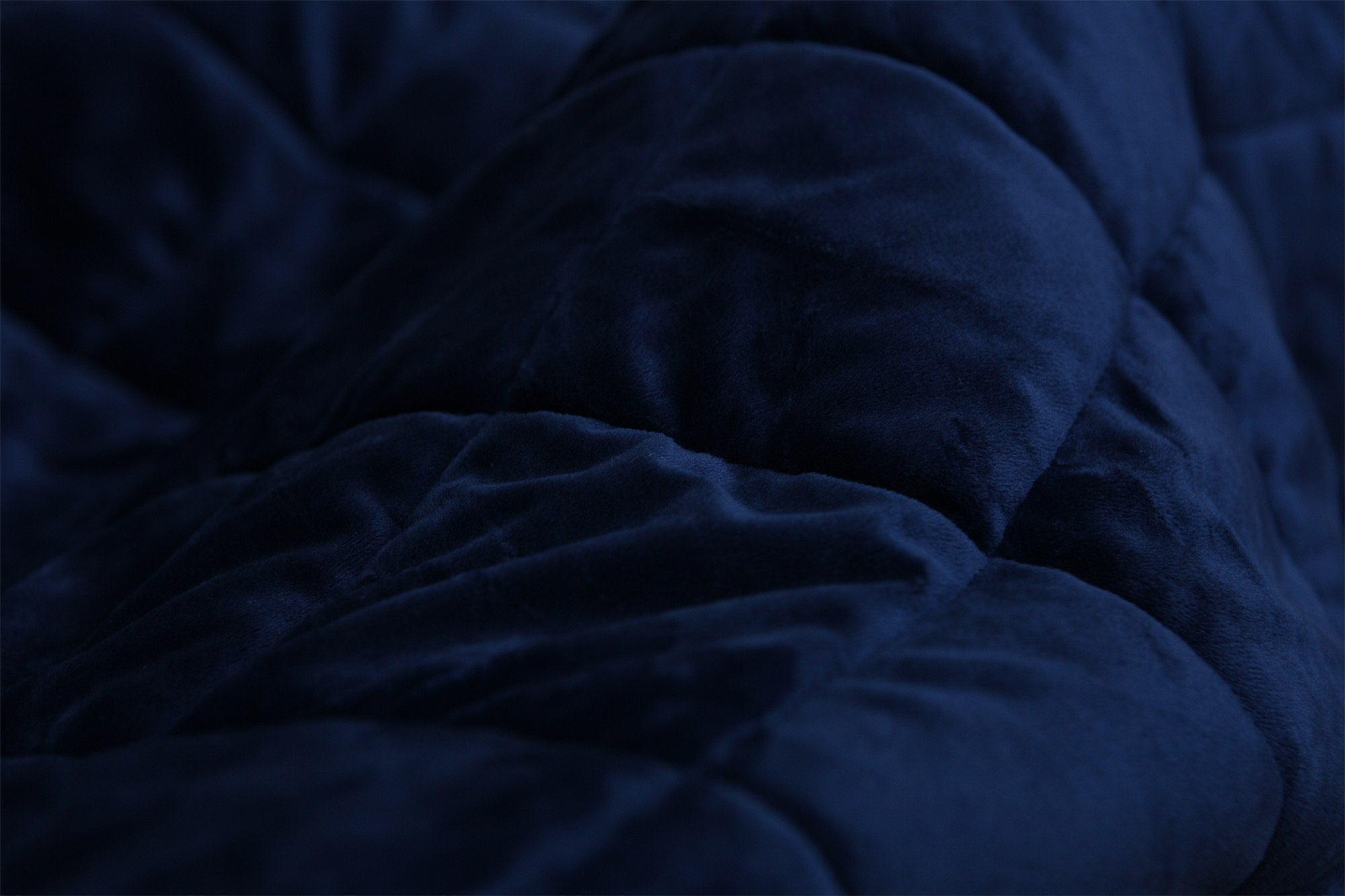 Luxry Cozy Soft Square Quilted Throw Blanket and Back Fleece, Navy Blue