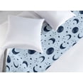 thumbnail image 2 of Moon Bed Runner, Grunge Night Time Stars with Full and Crescent Shape Lunar Phases Pattern, Decorative Accent Bedding Scarf for Hotels Homes & Guest Rooms, King, Soft Blue Night Blue, by Ambesonne, 2 of 3