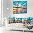 thumbnail image 2 of Designart Ben Franklin Bridge in Philadelphia - Cityscape Throw Pillow - 18x18, 2 of 4
