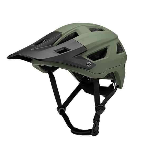 Mirov Adult Mountain Bike Helmet, Green, with Removable Visor, Lightweight Design, Ideal for Commuting and Off-Road Riding (Size L)