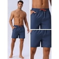 thumbnail image 4 of DARING DIVA Men's Elastic Waist Drawstring Mesh Lining Beach Shorts 34 Dark Blue, 4 of 6