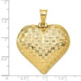 thumbnail image 4 of 14K Yellow Gold Charm Pendant Polished Basket Weave Pattern 3-D Heart, 4 of 4