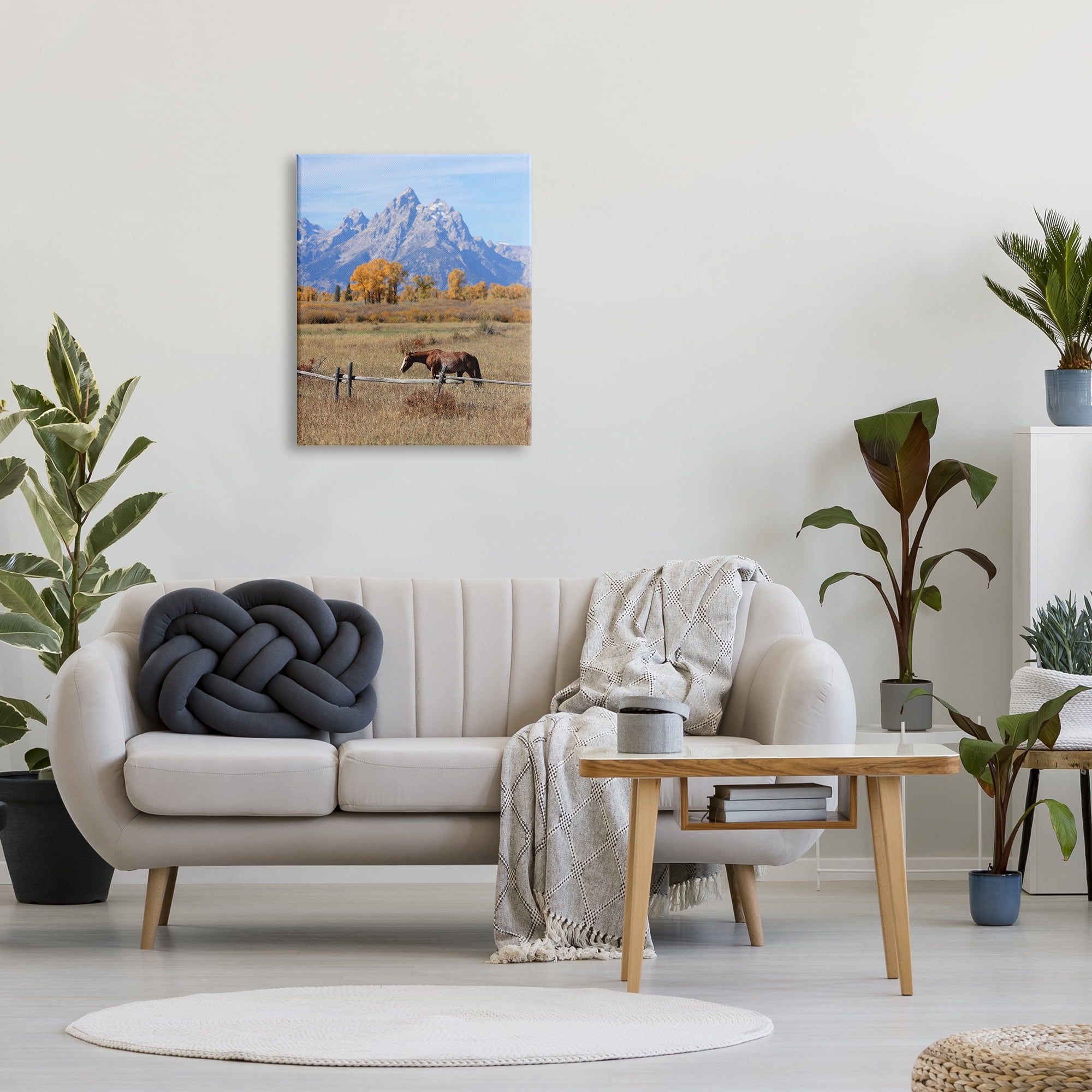 Stupell Industries Mountain Nature Horse Landscape Photography Gallery Wrapped Canvas Art Print Wall Art, 24 x 30