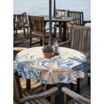 thumbnail image 2 of Outdoor Tablecloths with Umbrella Hole & Zipper, Blue Starfish Coastal Round Tablecloth 54 Inch, Eucalyptus Summer Nautical Shell Retro Waterproof Table Cloth, Patio/Pool/Picnic Table Covers, 2 of 8